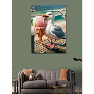 Kanvas Tablo Dondurma Yiyen Martı 50x70 cm