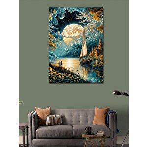 Kanvas Tablo Göldeki Yelkenli Tekne 70x100 cm