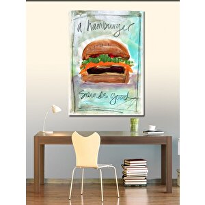 Kanvas Tablo Hamburger Temalı 70x100 cm