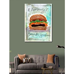 Kanvas Tablo Hamburger Temalı 70x100 cm