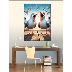 Kanvas Tablo Bağıran Martılar 100x140 cm