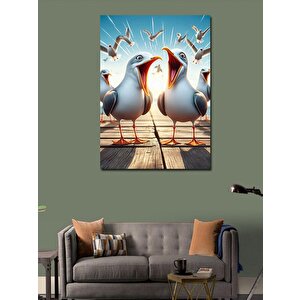 Kanvas Tablo Bağıran Martılar 100x140 cm