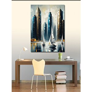 Kanvas Tablo Yelkenli Gökdelenler 70x100 cm