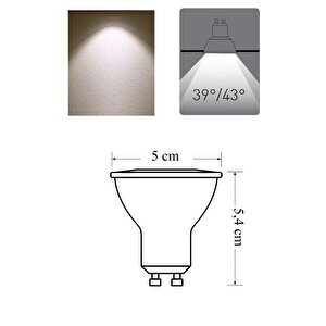 4w (50w) Led Spot Ampul Gün Işığı 4000k - 3 Adet Çanak Lamba - Avize Ampulu