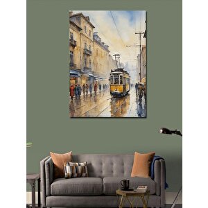 Kanvas Tablo Yağmurda Tramvay 50x70 cm