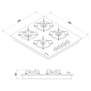 Termikel Ankastre Ocak Bh P6144c W