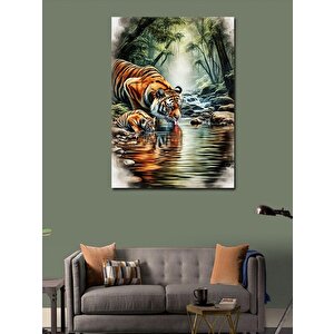 Kanvas Tablo Kaplan Su İçerken 50x70 cm