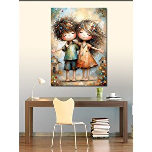 Kanvas Tablo İkiz Çocuklar 50x70 cm