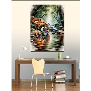 Kanvas Tablo Kaplan Su İçerken 70x100 cm