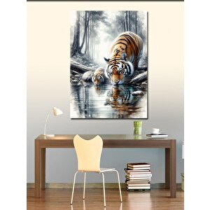 Kanvas Tablo Kaplan Ve Su Yansıması 100x140 cm