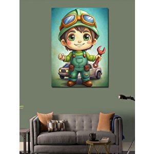 Kanvas Tablo Tamirci Çocuk 50x70 cm