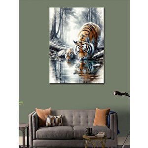 Kanvas Tablo Kaplan Ve Su Yansıması 70x100 cm