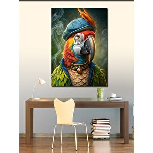 Kanvas Tablo Papağan Ve Şapka 100x140 cm