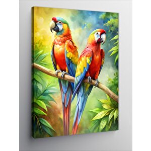 Kanvas Tablo Daldaki Papağanlar 100x140 cm