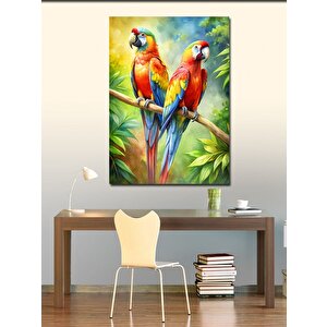 Kanvas Tablo Daldaki Papağanlar 100x140 cm