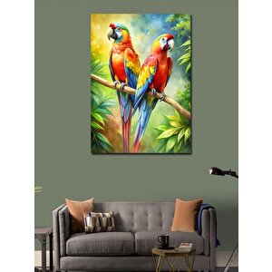 Kanvas Tablo Daldaki Papağanlar 100x140 cm