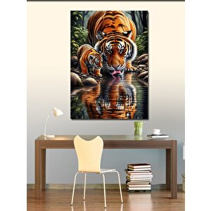 Kanvas Tablo Kaplan Ve Su Yansıması 100x140 cm
