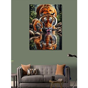 Kanvas Tablo Kaplan Ve Su Yansıması 100x140 cm
