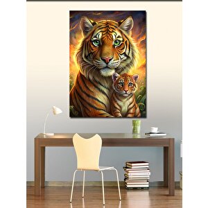 Kanvas Tablo Kaplan Ve Yavrusu 50x70 cm