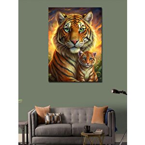 Kanvas Tablo Kaplan Ve Yavrusu 50x70 cm