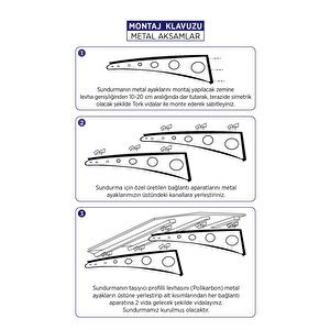 Metal Taşıyıcılı Kapı Üstü Pratik Sundurma 300x100 Md1