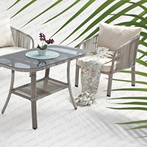 Capri Swing Artemis İkili Rattan Balkon Bahçe Takımı | Beyaz