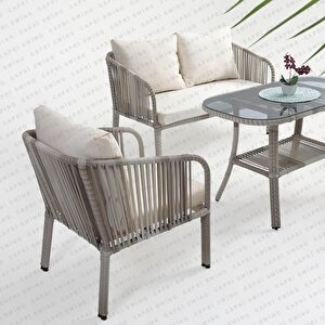 Capri Swing Artemis İkili Rattan Balkon Bahçe Takımı | Beyaz