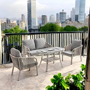 Capri Swing Artemis İkili Rattan Balkon Bahçe Takımı | Beyaz