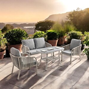 Capri Swing Artemis İkili Rattan Balkon Bahçe Takımı | Beyaz