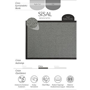 Berlin M720 Hav Toz Vermez Hasır Dokulu Balıksırtı Desenli İthal Sisal Halı 80x150 cm