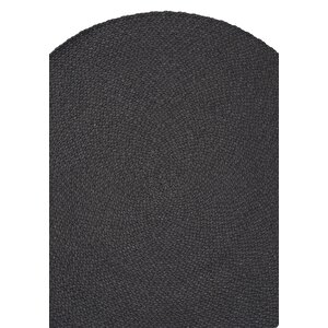 Glenn 611 Antrasit Banyo Halısı Yuvarlak Hol Halı Hasır Dokulu Banyo Paspası Mutfak Halısı 100x100 cm