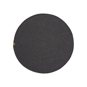 Glenn 611 Antrasit Banyo Halısı Yuvarlak Hol Halı Hasır Dokulu Banyo Paspası Mutfak Halısı 80x80 cm