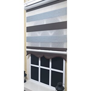 Pliseli Zebra Stor Perde Kahve Gri Etek Dilimli St 015 60x200 cm