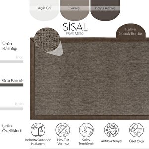 Prag M360 Hav Toz Vermez Kolay Temizlenen Hasır Dokulu Ince Düğüm Ithal Sisal Halı 200x290 cm
