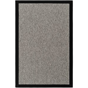Londra Siyah Keten Hav Toz Vermez Silinebilir Hasır Dokulu İnce Düğüm İthal Sisal Halı 120x180 cm