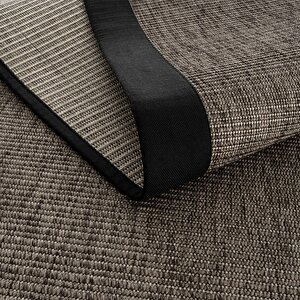 Cool Halı Prag Siyah Keten Hav Toz Vermez Kolay Temizlenen Hasır Dokulu İnce Düğüm İthal Sisal Halı