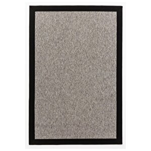 Londra Siyah Keten Hav Toz Vermez Silinebilir Hasır Dokulu İnce Düğüm İthal Sisal Halı 120x450 cm