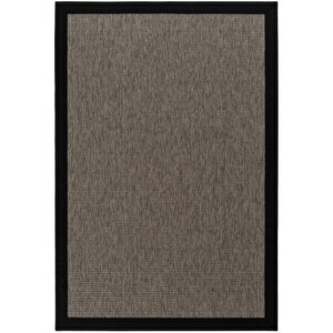 Prag Siyah Keten Hav Toz Vermez Kolay Temizlenen Hasır Dokulu İnce Düğüm İthal Sisal Halı 80x250 cm