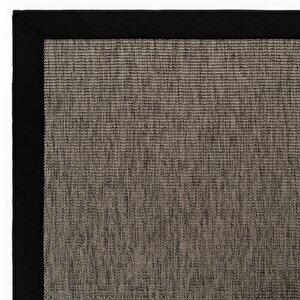 Prag Siyah Keten Hav Toz Vermez Kolay Temizlenen Hasır Dokulu İnce Düğüm İthal Sisal Halı 80x250 cm