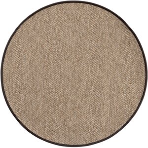 Boston M360 Hav Toz Vermez Hasır Dokulu Balıksırtı Desenli İthal Yuvarlak Sisal Halı 120x120 cm