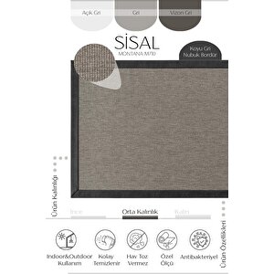 Sisal Montana M710 Hav Toz Vermez Kolay Temizlenen Hasır Dokulu Iri Düğüm Ithal 80x300 cm
