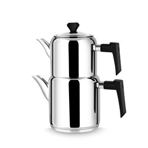 Rüya İdeal Boy Çelik Çaydanlık Takımı Siyah