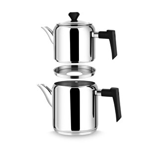 Rüya İdeal Boy Çelik Çaydanlık Takımı Siyah