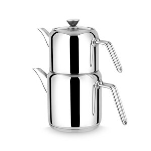 Rüya İdeal Boy Çelik Çaydanlık Takımı Metal Kulp
