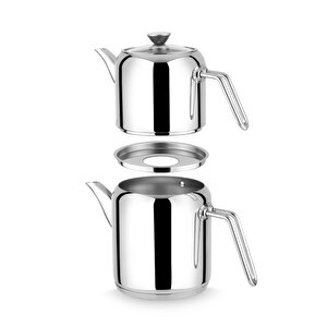 Rüya İdeal Boy Çelik Çaydanlık Takımı Metal Kulp