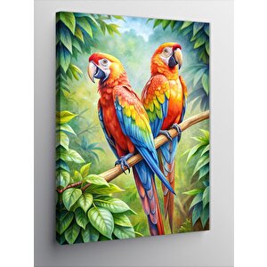 Kanvas Tablo Daldaki Papağanlar 70x100 cm