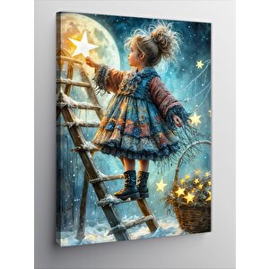 Kanvas Tablo Yıldız Toplayıcı Kız 70x100 cm