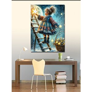 Kanvas Tablo Yıldız Toplayıcı Kız 70x100 cm