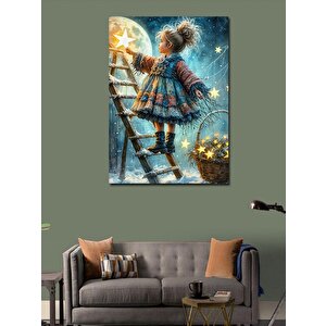 Kanvas Tablo Yıldız Toplayıcı Kız 70x100 cm