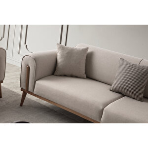 Edsy Home Riva 3+3+1+1 Koltuk Takımı Sütlü Kahve
